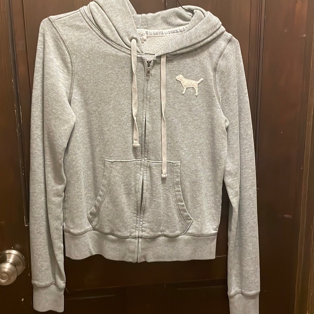 Grey zip-up sweatshirt